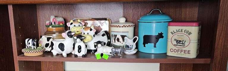 Pickers Lot Home Decor Cows Tins Ceramic Figures