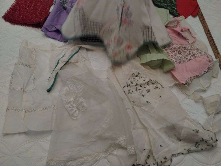 Lot Vintage Aprons Printed Sheer Lacy