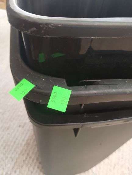 3 Black Trash Cans Plastic