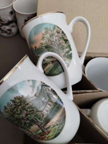 Vintage Norman Rockwell Collector Plate & Mugs