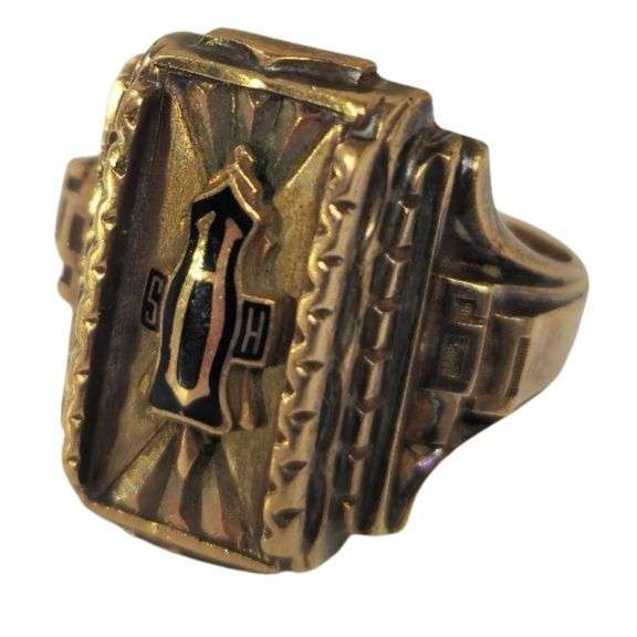 Vintage Jewelry 1959 High School Class Ring HJ10K 10KT 11.3g ~Sz 10