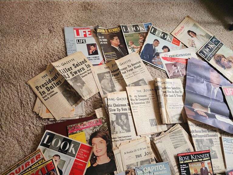 JFK Johnson Jackie O Newspapers Magazines