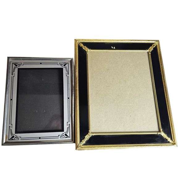 2 Antique Vintage Picture Frames Reverse Painted Art Deco