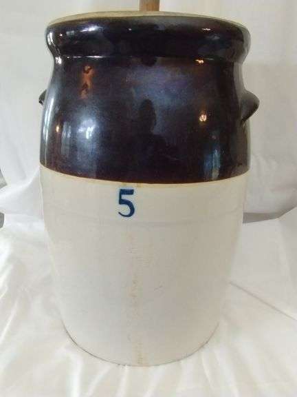 5 Gallon Butter Churn Crock Paddle Cover Primitive