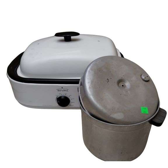 Rival Electric Roaster Pan + Vintage Canning Pot