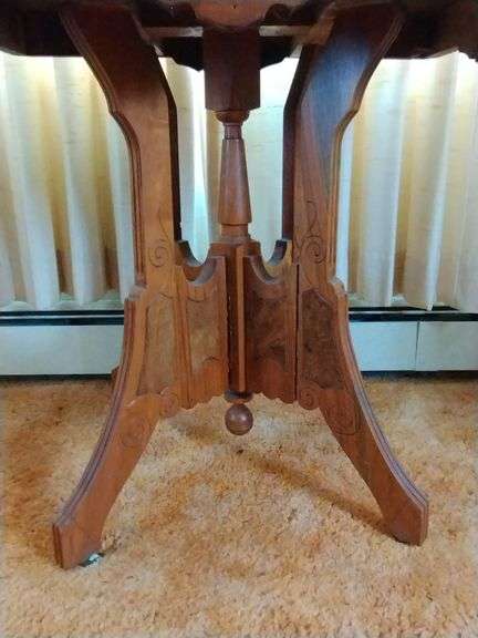 Antique Table Victorian Walnut Plant Lamp Stand Entry