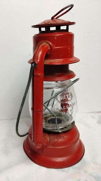 Vintage Dietz Red Metal Lantern Camping Railroad Style