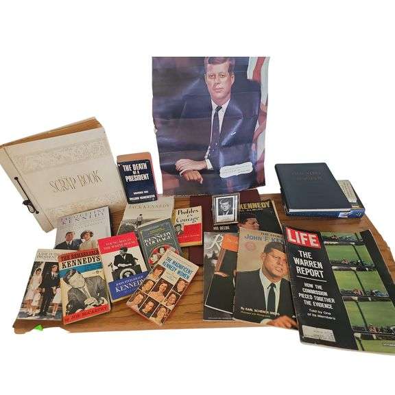 JFK LOT Books Magazines Scrap Book Warren Report