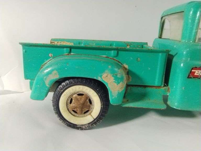 Vintage Pressed Steel Toy Truck Buddy L Aqua Pickup