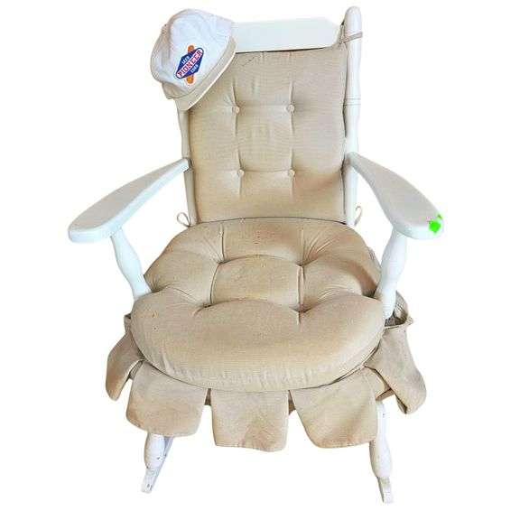 Padded White Rocking Chair