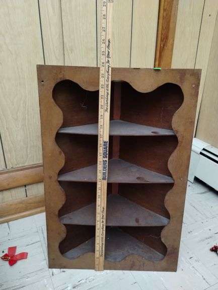 Vintage Wooden Corner Shelf for Wall