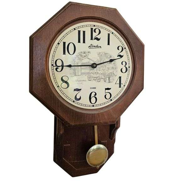 Linden Wall Clock Keeps Time Pendulum