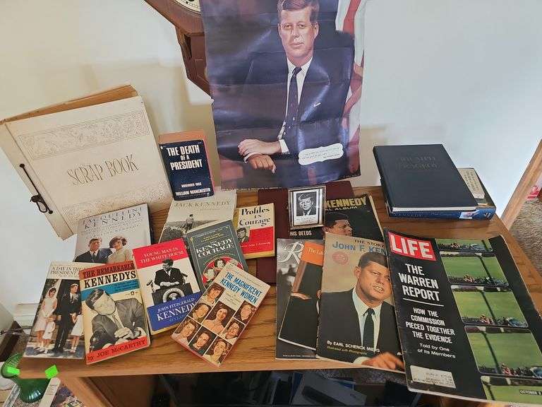 JFK LOT Books Magazines Scrap Book Warren Report