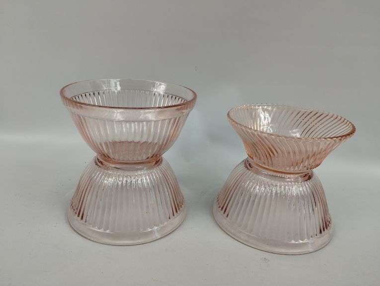 Antique Pink Depression Era Bowls Set of 5