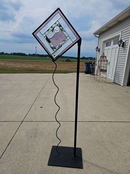 ~5FT Art Stained Glass Sun Catcher Floor Standing Sculpture - Bartkus ...