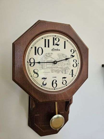 Linden Wall Clock Keeps Time Pendulum