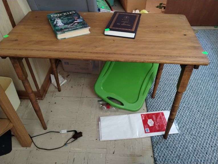 Wooden Sewing Table Built in Measuring + Gene Stratton Porter Books Limberlost