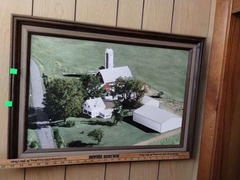 Framed Photo Aerial View Farm House Land Whonsetler Property