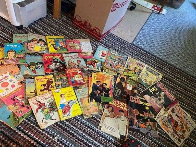 LOT Vintage Children's Little Golden Books Three Stooges Comics+