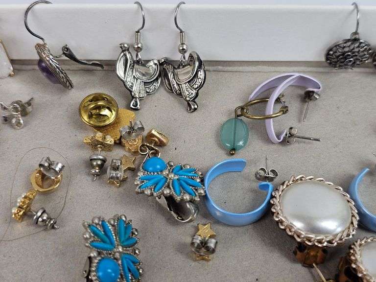 Earring LOT Clip On Pierced Most are Pairs