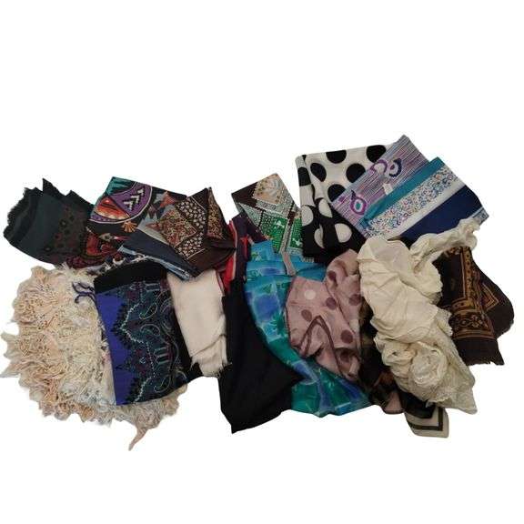Vintage Scarves LOT Silk Satin Cotton