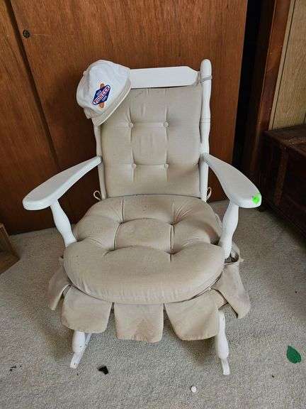 Padded White Rocking Chair