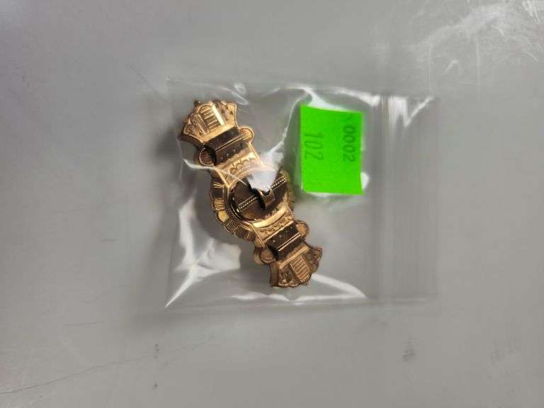 Antique Jewelry Victorian Bar Brooch Gold Tested 14KT but Likely Rolled Gold