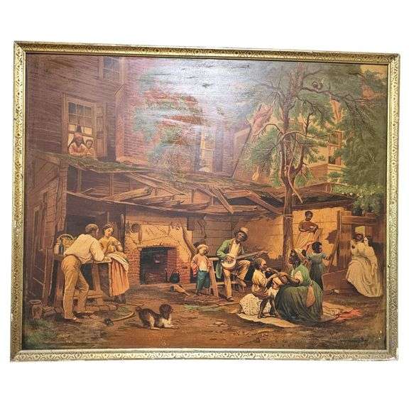 24x31 Gold Framed Print of Old Kentucky Home by Eastman Johnson 1859