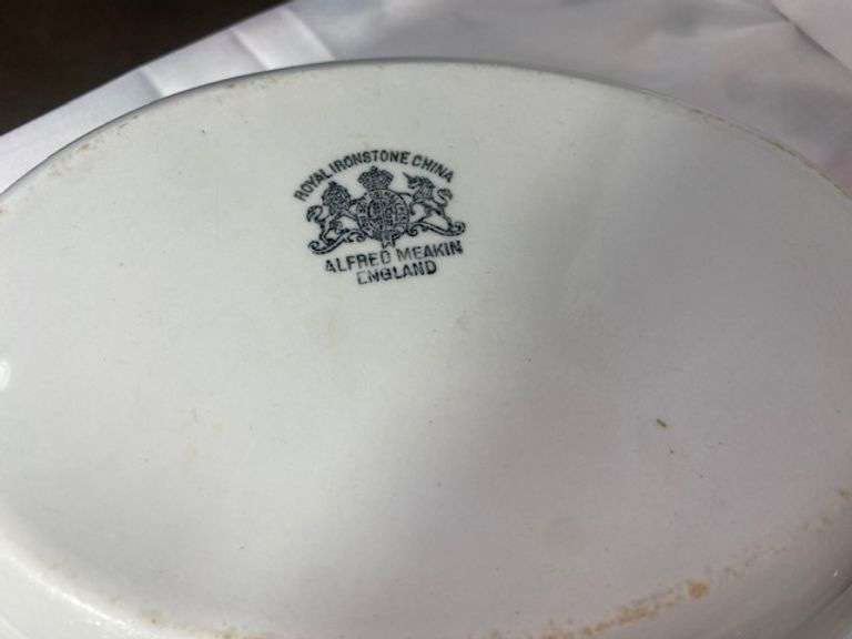 LOT Vintage Mixing Bowls Brown Glazeware Yellow Clover Alfred Meakin Oval Dishes