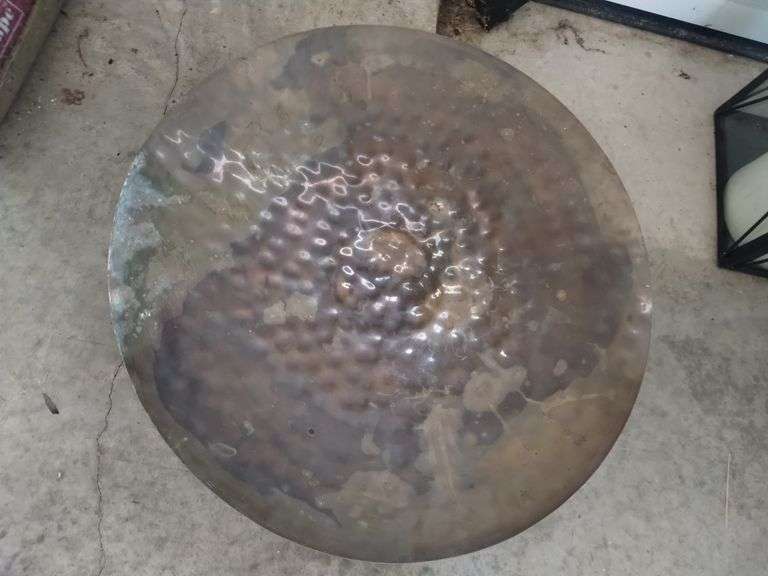 Hammered Brass or Copper? Metal Birdbath Top - Bartkus Auctioneers