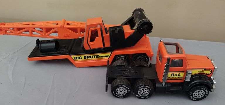 Vintage Toy Truck Crane Buddy L Orange Big Brute Cab Trailer - Bartkus ...