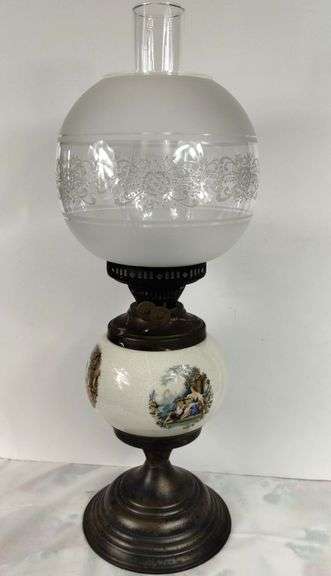 Vintage Parlor Hurricane GWTW Style Lamp Made in UK