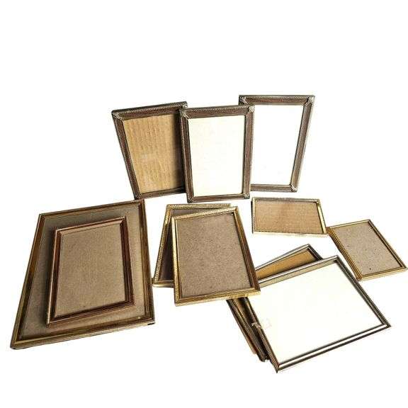 Vintage Gold Metal Photo Frames LOT