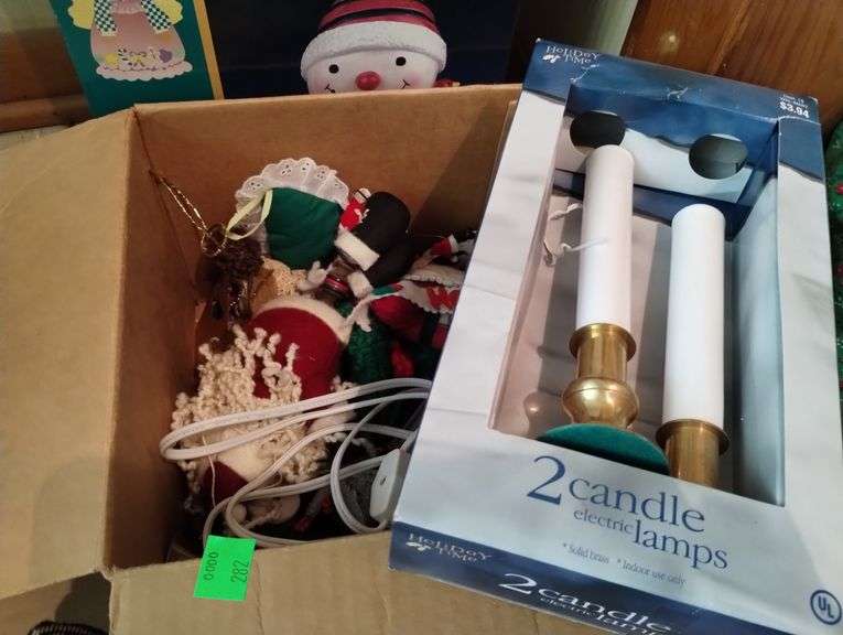 LOT Christmas Decor Snowman Cookie Jar NIB Candle Lites+