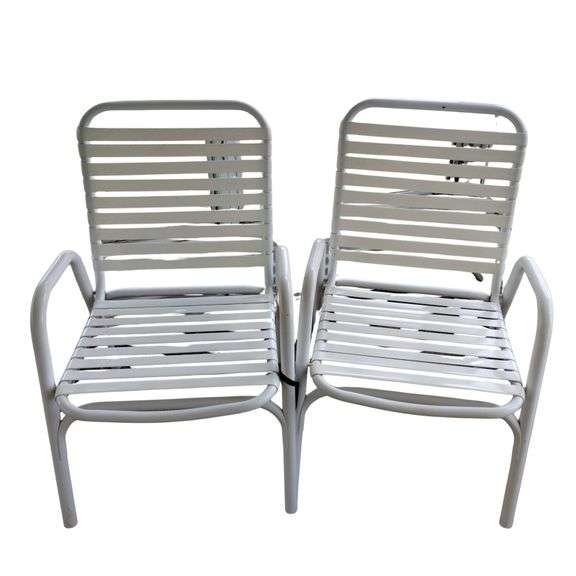 Patio Chairs Steel Tube Plastic Strap