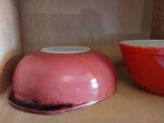 Pyrex Mixing Bowls Primary Pink Yellow