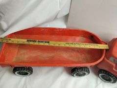 Vintage IDEAL Red Truck Toy Hauler Plastic