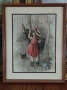 Beautiful Framed Wall Art Prints Milk Maid Shepherd Donkey Country Girls