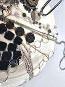 Vintage Jewelry Silver Black Necklaces Chunky Gem LOT