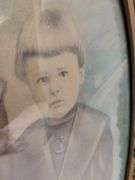 Antique Portrait of 2 Children Gold Tone Frame 22"