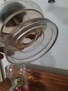 2 Vintage Antique Glass Oil Lamps Footed Finger Lamp
