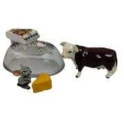 Vintage Miniatures Limoges Piano Cow Mouse