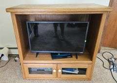 SOlid Wood TV Cabinet + DVD VCR & Hopper Unit (no TV)