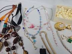 Misc Costume Jewelry LOT Necklaces Watches Bracelets