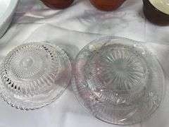 LOT Vintage Mixing Bowls Brown Glazeware Yellow Clover Alfred Meakin Oval Dishes