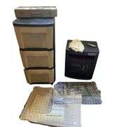 LOT Space Heater Vintage Slides Craft Mats &  Storage Drawers