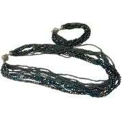 Costume Jewelry Premier Designs Necklace Bracelet Set Multi Strand Blue