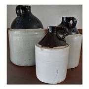 LOT Three Vintage Utility Jugs Crocks Stoneware