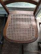 5 Antique Cane Seat Chairs + Coca Cola Coke Tray