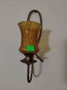 Homco Twisted Gold Rope Candle Holders Wall Sconce Shelf Hardware